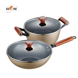 STONE Two-piece pot with ceramic nano-coated iron pot wok soup pot